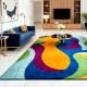 Handcrafted Multicolor Wave Abstract Living Room Rug